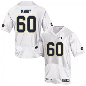 Notre Dame Fighting Irish Men's Cole Mabry #60 White Under Armour Authentic Stitched College NCAA Football Jersey JMO6099EQ